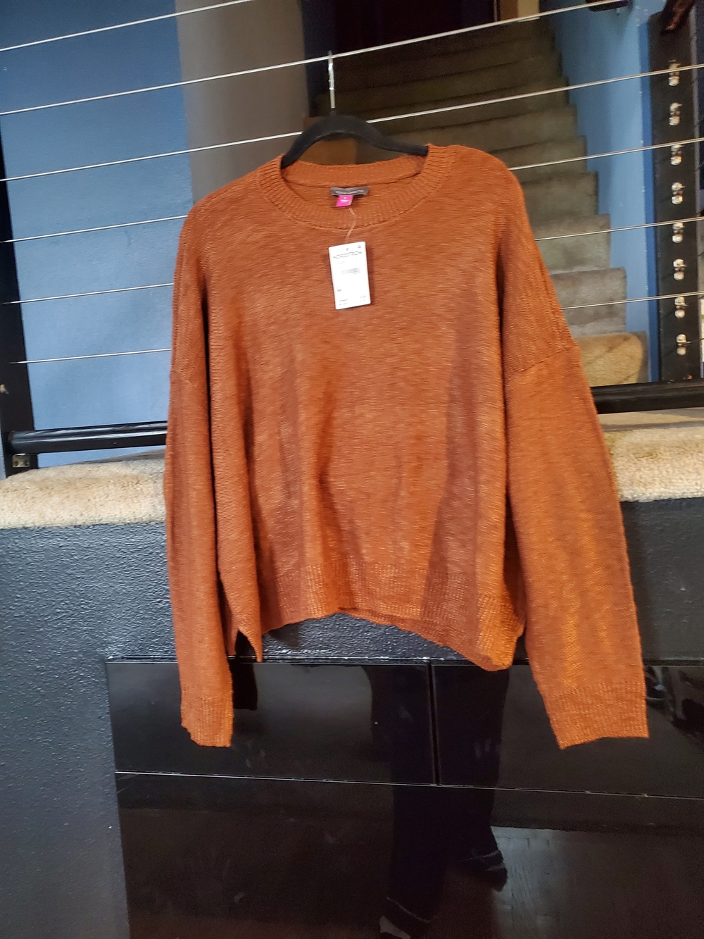 Vince Camuto Rust Crewneck Sweater